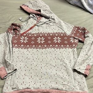 Ampersand doublehood sweatshirt Christmas design size XL EUC